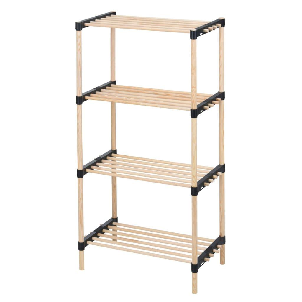 Storage Solutions Shoe Rack With 4 Shelves Wood 49X28X92.5 Cm