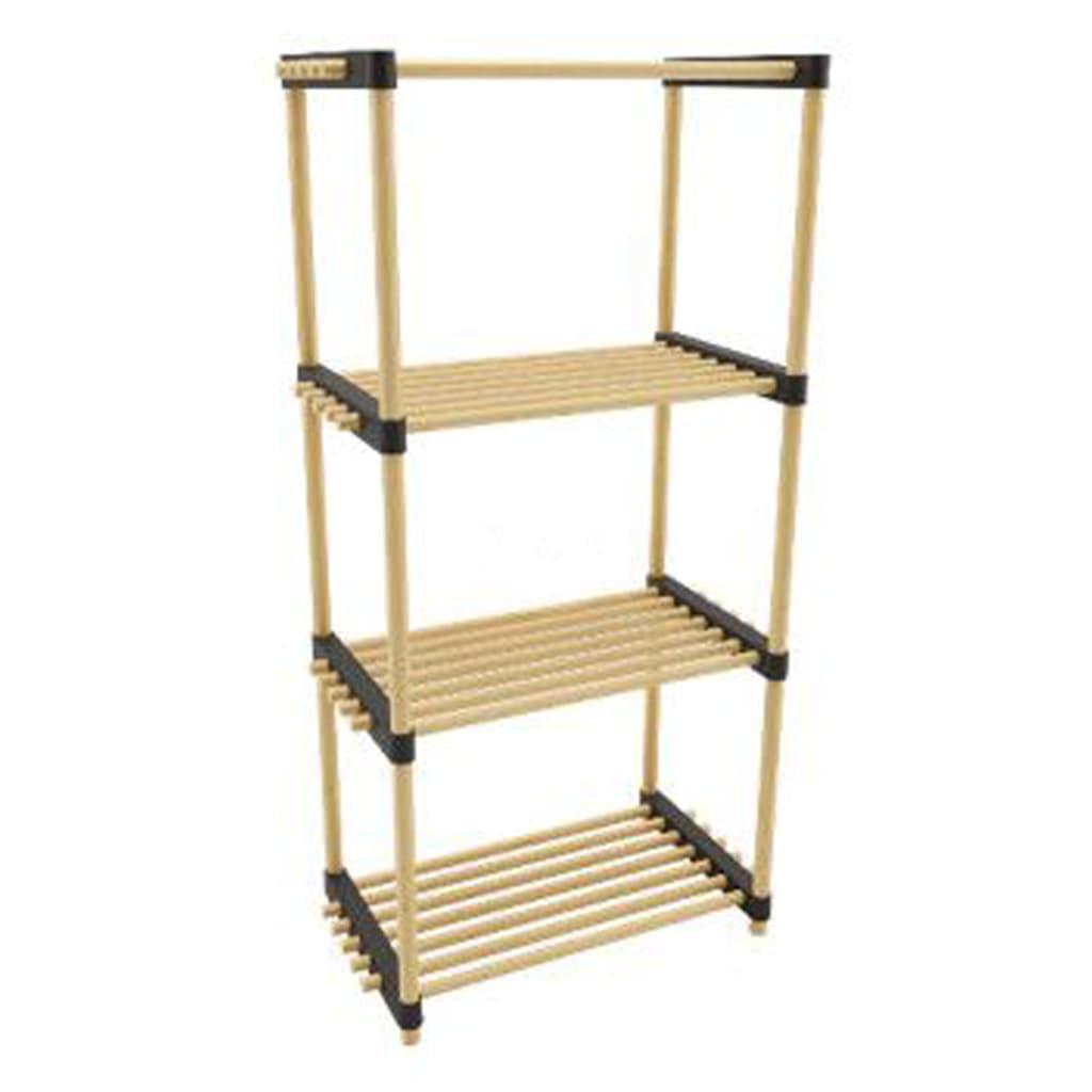 Storage Solutions Shoe Rack With 4 Shelves Wood 49X28X92.5 Cm