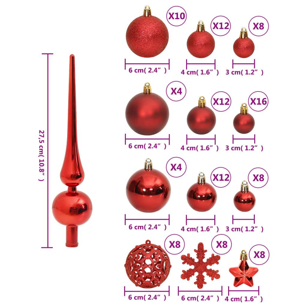 111 Piece Christmas Bauble Set Polystyrene