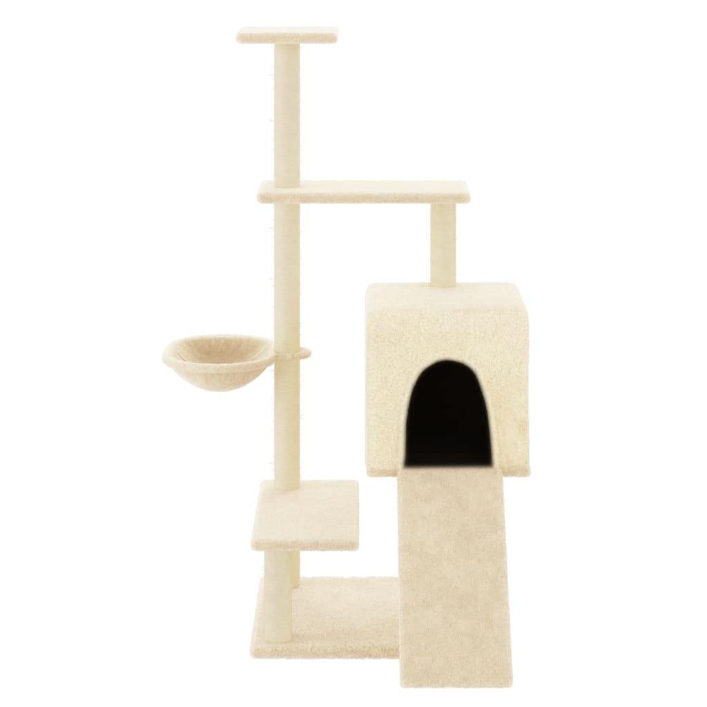 Trendyproduct.co.uk Cat Tree With Sisal Scratching Posts 130.5 Cm vidaXL Animals & Pet Supplies Animals & Pet Supplies > Pet Supplies > Cat Supplies > Cat Furniture Cat Furniture Cat Supplies Cream parcel Pet Supplies vidaXL