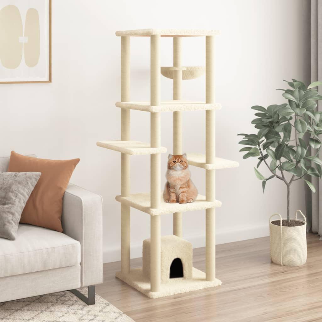 Trendyproduct.co.uk Cat Tree With Sisal Scratching Posts 154 Cm vidaXL Animals & Pet Supplies Animals & Pet Supplies > Pet Supplies > Cat Supplies > Cat Furniture Cat Furniture Cat Supplies Grey parcel Pet Supplies vidaXL