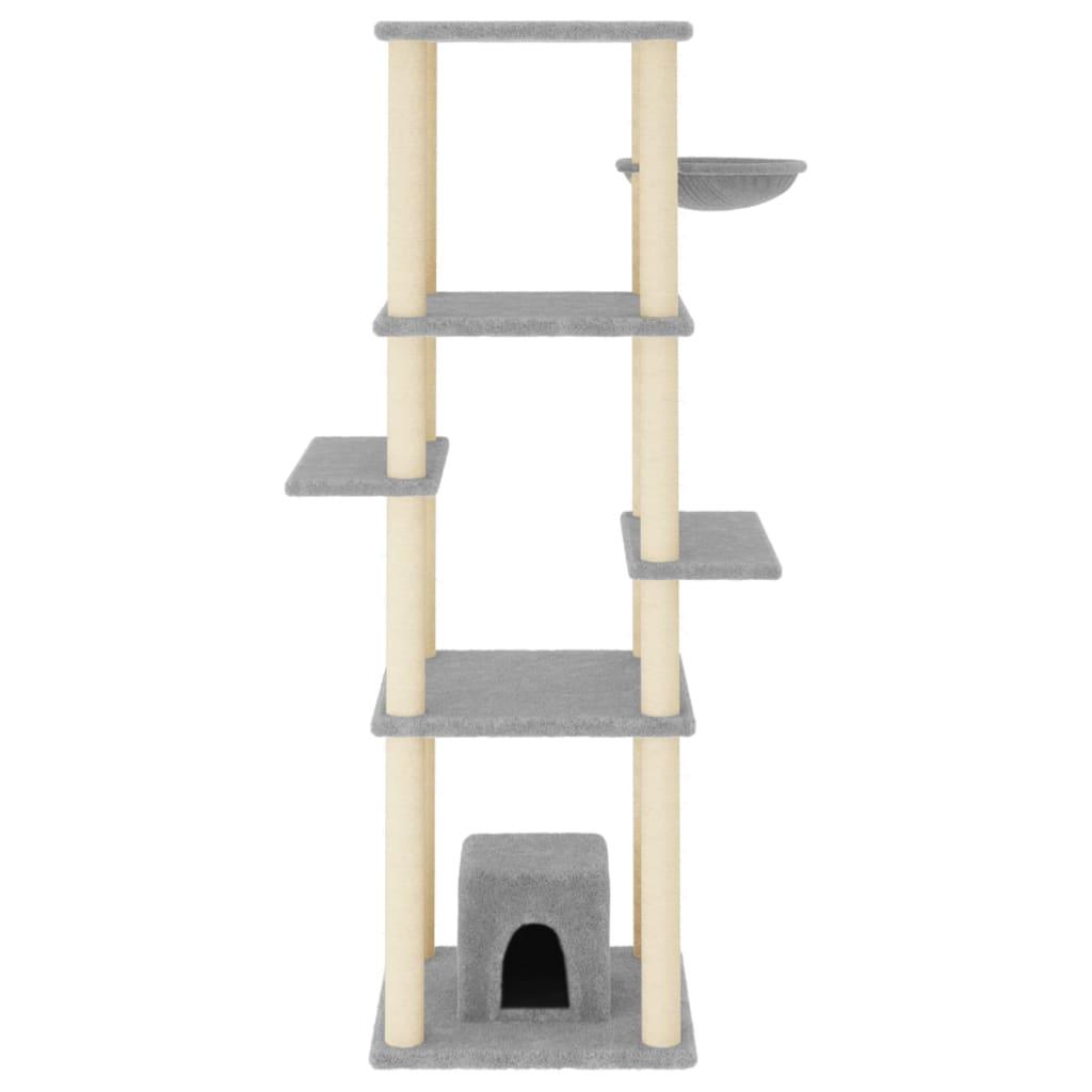 Trendyproduct.co.uk Cat Tree With Sisal Scratching Posts 154 Cm vidaXL Animals & Pet Supplies Animals & Pet Supplies > Pet Supplies > Cat Supplies > Cat Furniture Cat Furniture Cat Supplies Grey parcel Pet Supplies vidaXL