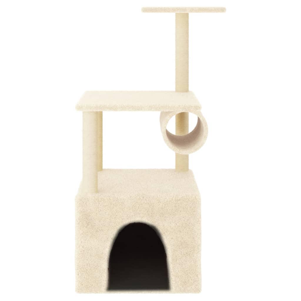 Trendyproduct.co.uk Cat Tree With Sisal Scratching Posts 109.5 Cm vidaXL Animals & Pet Supplies Animals & Pet Supplies > Pet Supplies > Cat Supplies > Cat Furniture Cat Furniture Cat Supplies Cream parcel Pet Supplies vidaXL