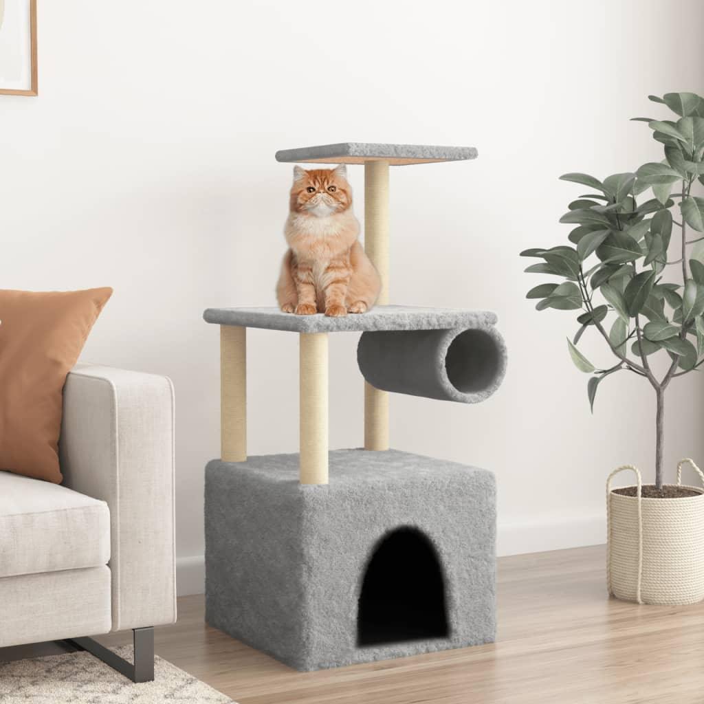 Trendyproduct.co.uk Cat Tree With Sisal Scratching Posts 109.5 Cm vidaXL Animals & Pet Supplies Animals & Pet Supplies > Pet Supplies > Cat Supplies > Cat Furniture Cat Furniture Cat Supplies Cream parcel Pet Supplies vidaXL