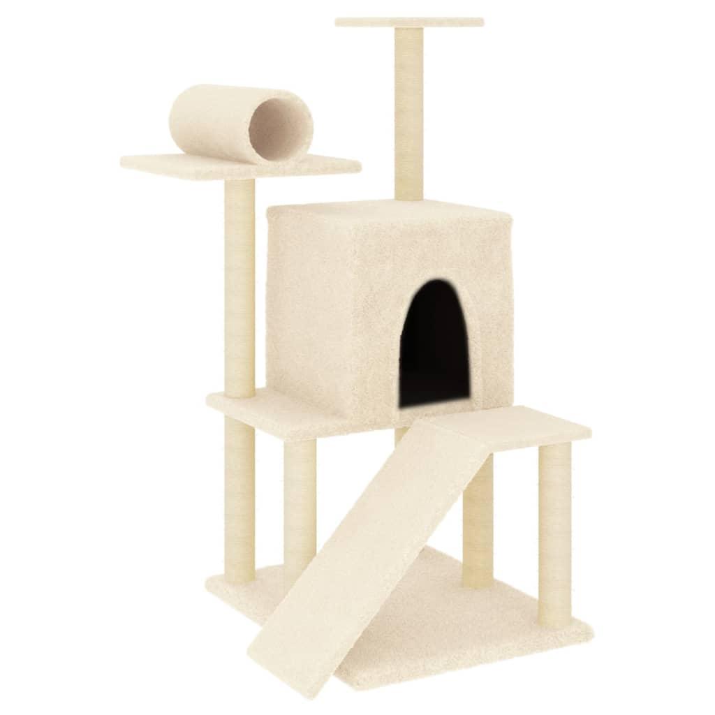 Trendyproduct.co.uk Cat Tree With Sisal Scratching Posts 110.5 Cm vidaXL Animals & Pet Supplies Animals & Pet Supplies > Pet Supplies > Cat Supplies > Cat Furniture Cat Furniture Cat Supplies Cream parcel Pet Supplies vidaXL