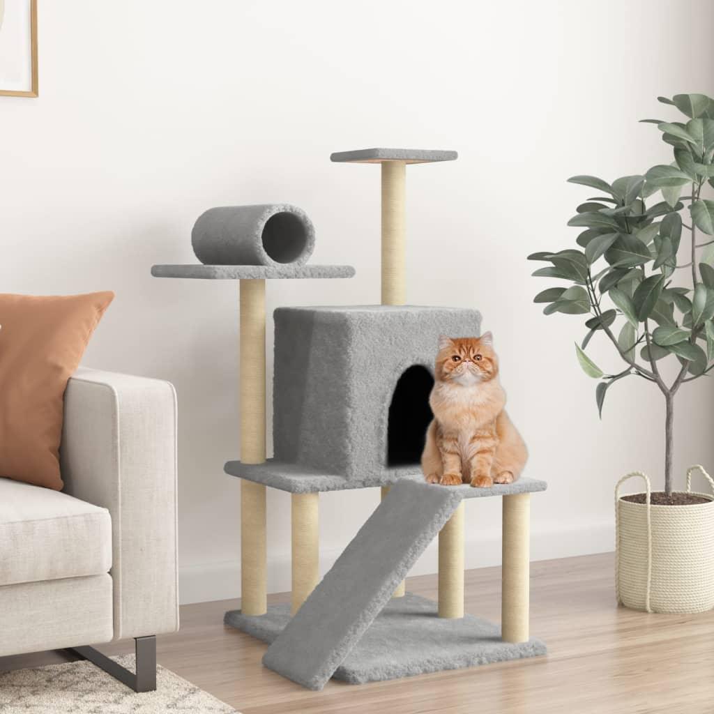 Trendyproduct.co.uk Cat Tree With Sisal Scratching Posts 110.5 Cm vidaXL Animals & Pet Supplies Animals & Pet Supplies > Pet Supplies > Cat Supplies > Cat Furniture Cat Furniture Cat Supplies Cream parcel Pet Supplies vidaXL