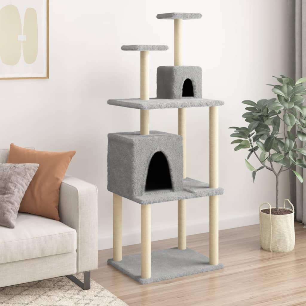 Trendyproduct.co.uk Cat Tree With Sisal Scratching Posts 167 Cm vidaXL Animals & Pet Supplies Animals & Pet Supplies > Pet Supplies > Cat Supplies > Cat Furniture Cat Furniture Cat Supplies Grey parcel Pet Supplies vidaXL