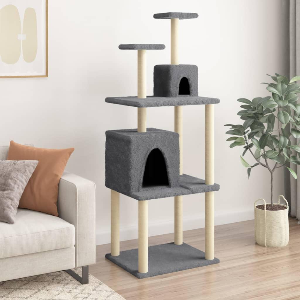 Trendyproduct.co.uk Cat Tree With Sisal Scratching Posts 167 Cm vidaXL Animals & Pet Supplies Animals & Pet Supplies > Pet Supplies > Cat Supplies > Cat Furniture Cat Furniture Cat Supplies Grey parcel Pet Supplies vidaXL