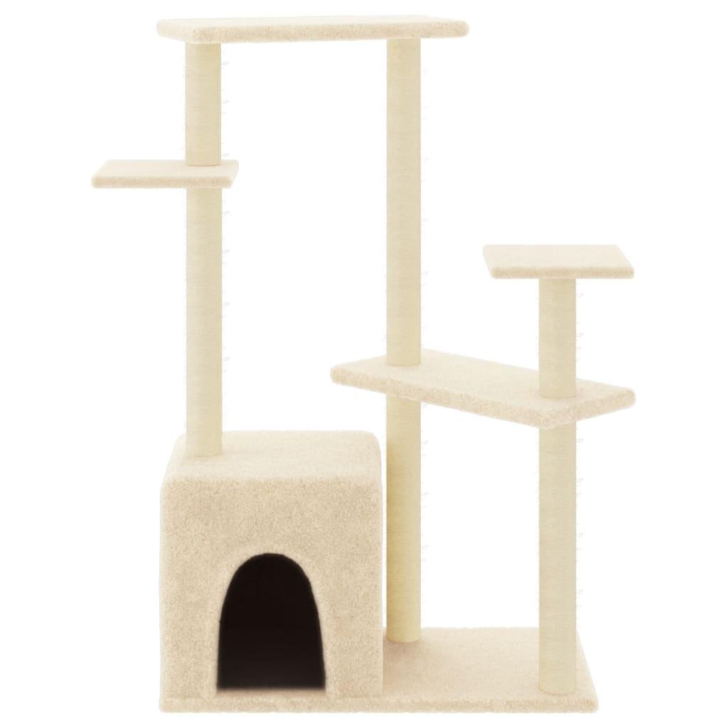 Trendyproduct.co.uk Cat Tree With Sisal Scratching Posts 107.5 Cm vidaXL Animals & Pet Supplies Animals & Pet Supplies > Pet Supplies > Cat Supplies > Cat Furniture Cat Furniture Cat Supplies Cream parcel Pet Supplies vidaXL