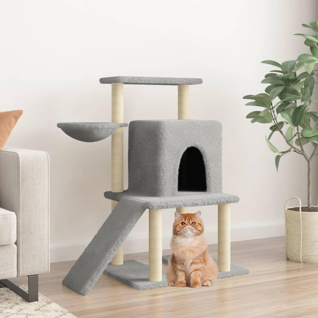 Trendyproduct.co.uk Cat Tree With Sisal Scratching Posts 96.5 Cm vidaXL Animals & Pet Supplies Animals & Pet Supplies > Pet Supplies > Cat Supplies > Cat Furniture Cat Furniture Cat Supplies Grey parcel Pet Supplies vidaXL