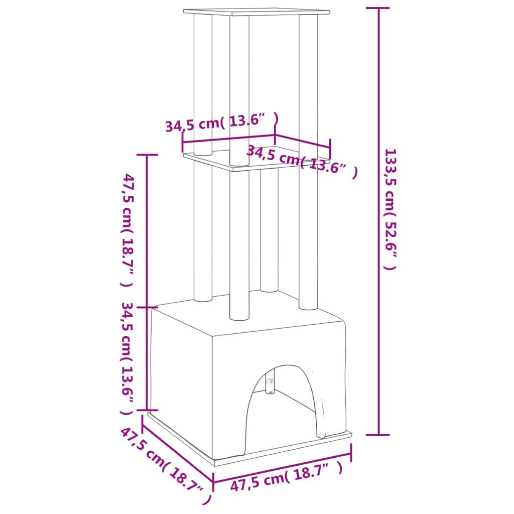 Cat Tree With Sisal Scratching Posts 133.5 Cm