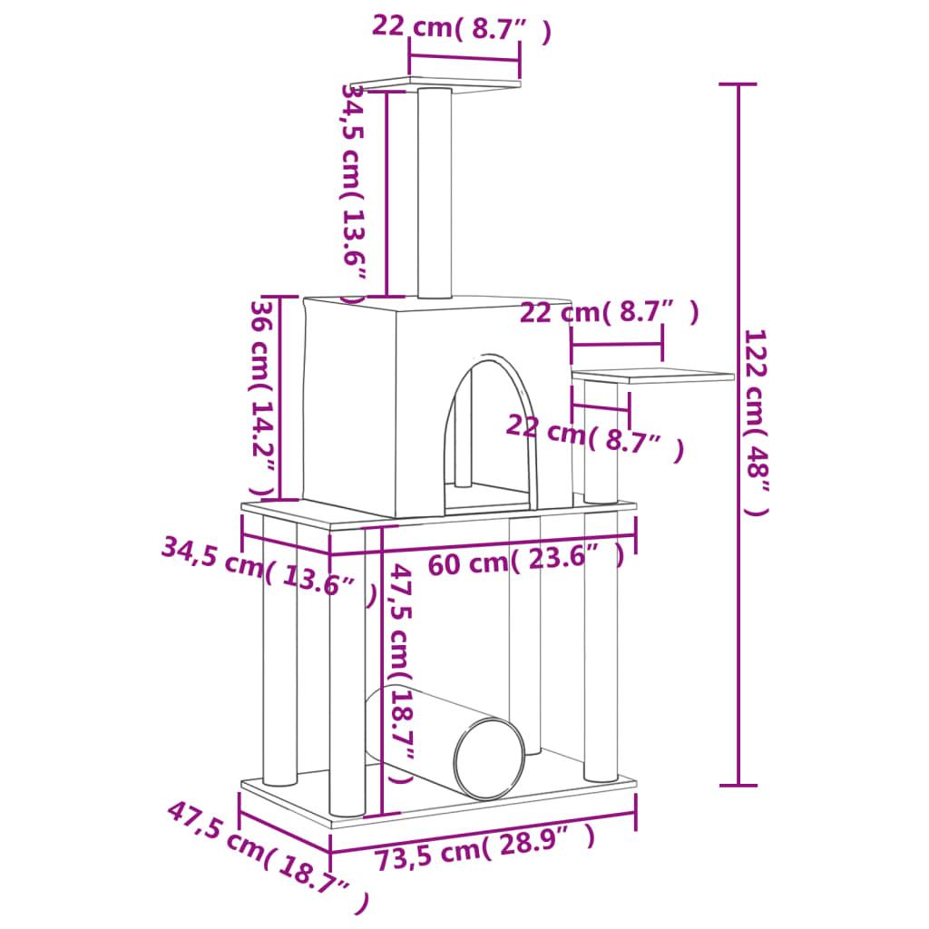 Cat Tree With Sisal Scratching Posts 122 Cm