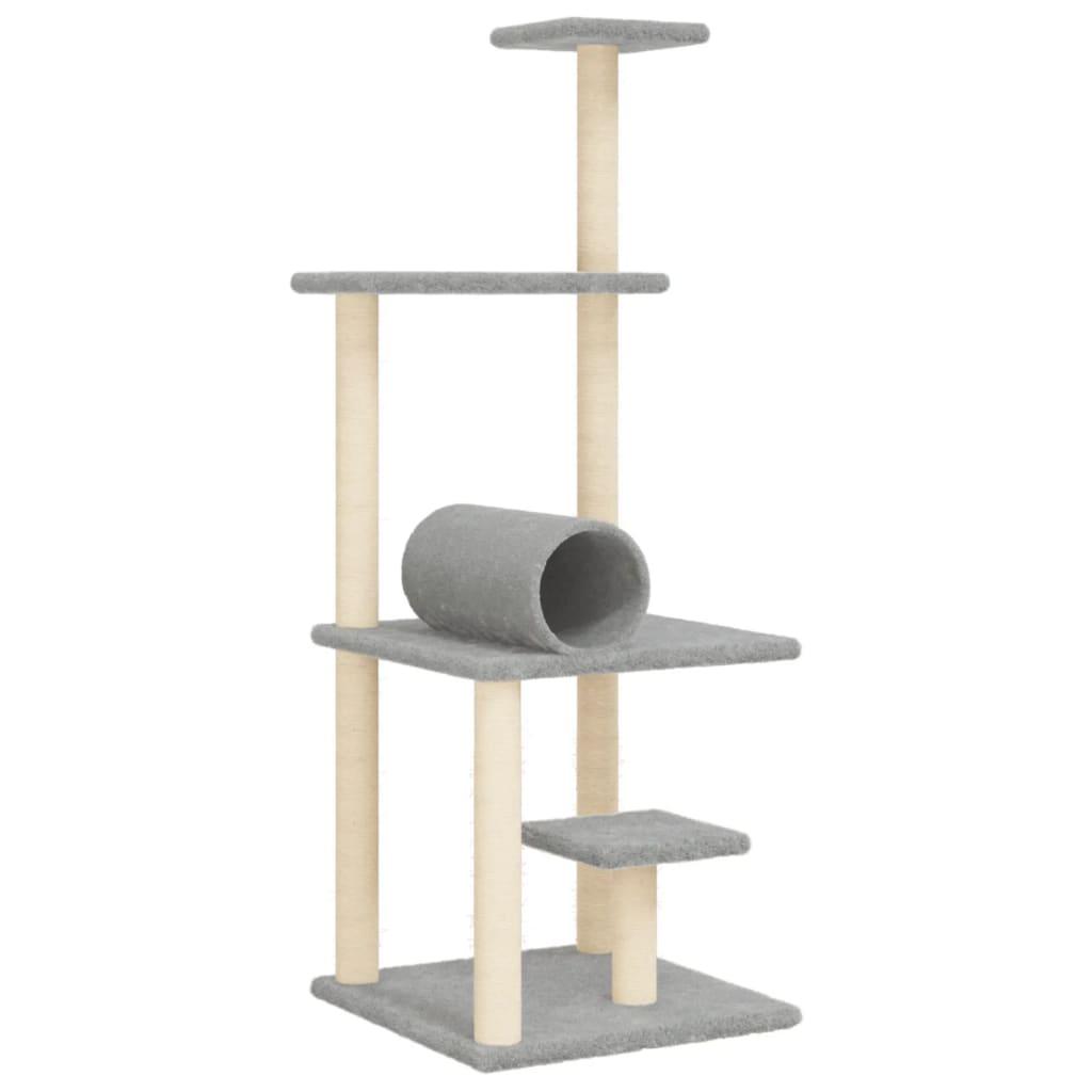 Trendyproduct.co.uk Cat Tree With Sisal Scratching Posts 136 Cm vidaXL Animals & Pet Supplies Animals & Pet Supplies > Pet Supplies > Cat Supplies > Cat Furniture Cat Furniture Cat Supplies Grey parcel Pet Supplies vidaXL