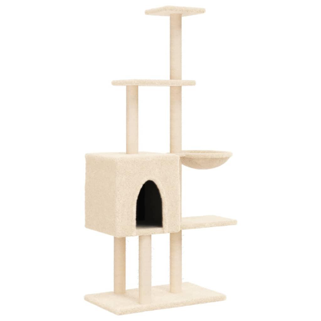 Trendyproduct.co.uk Cat Tree With Sisal Scratching Posts 145 Cm vidaXL Animals & Pet Supplies Animals & Pet Supplies > Pet Supplies > Cat Supplies > Cat Furniture Cat Furniture Cat Supplies Cream parcel Pet Supplies vidaXL