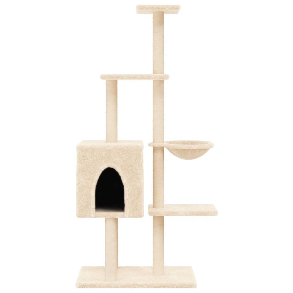 Trendyproduct.co.uk Cat Tree With Sisal Scratching Posts 145 Cm vidaXL Animals & Pet Supplies Animals & Pet Supplies > Pet Supplies > Cat Supplies > Cat Furniture Cat Furniture Cat Supplies Cream parcel Pet Supplies vidaXL