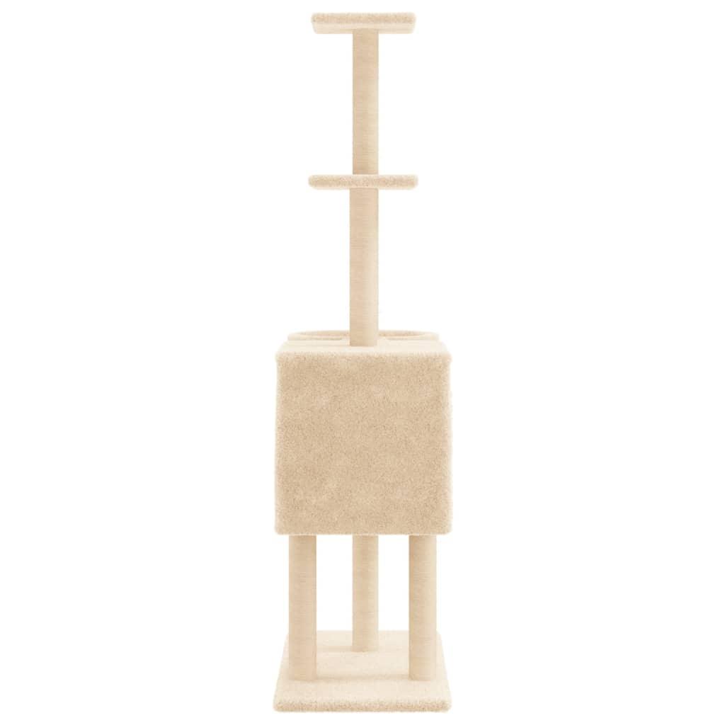 Trendyproduct.co.uk Cat Tree With Sisal Scratching Posts 145 Cm vidaXL Animals & Pet Supplies Animals & Pet Supplies > Pet Supplies > Cat Supplies > Cat Furniture Cat Furniture Cat Supplies Cream parcel Pet Supplies vidaXL