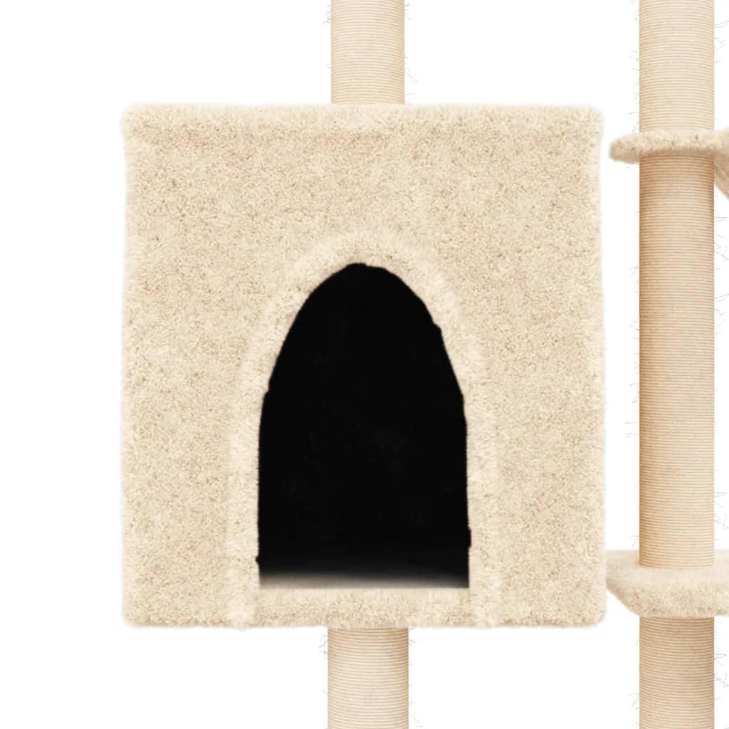 Trendyproduct.co.uk Cat Tree With Sisal Scratching Posts 145 Cm vidaXL Animals & Pet Supplies Animals & Pet Supplies > Pet Supplies > Cat Supplies > Cat Furniture Cat Furniture Cat Supplies Cream parcel Pet Supplies vidaXL