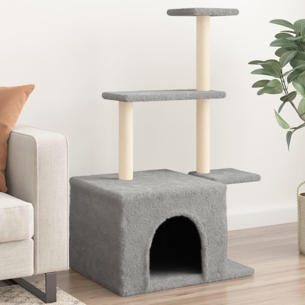 Trendyproduct.co.uk Cat Tree With Sisal Scratching Posts 110 Cm vidaXL Animals & Pet Supplies Animals & Pet Supplies > Pet Supplies > Cat Supplies > Cat Furniture Cat Furniture Cat Supplies Grey parcel Pet Supplies vidaXL