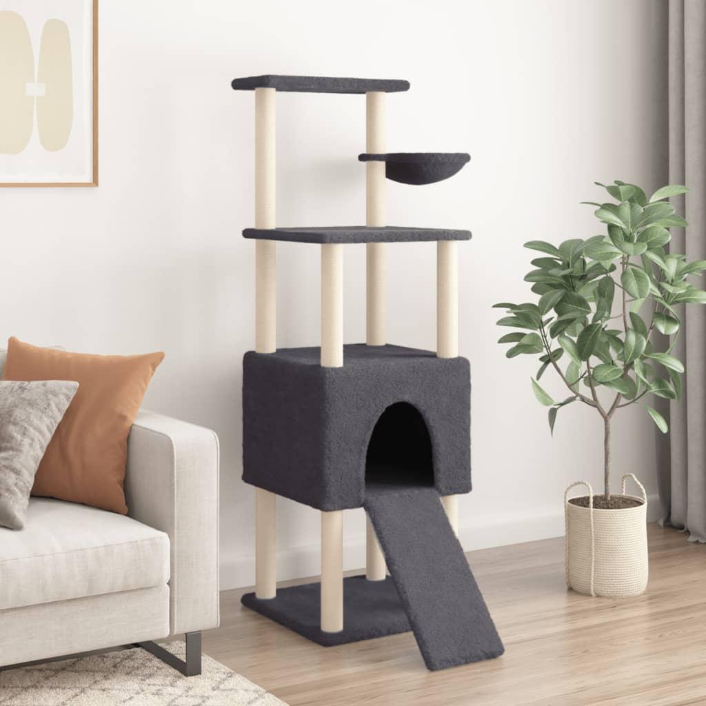 Trendyproduct.co.uk Cat Tree With Sisal Scratching Posts 153 Cm vidaXL Animals & Pet Supplies Animals & Pet Supplies > Pet Supplies > Cat Supplies > Cat Furniture Cat Furniture Cat Supplies Grey parcel Pet Supplies vidaXL