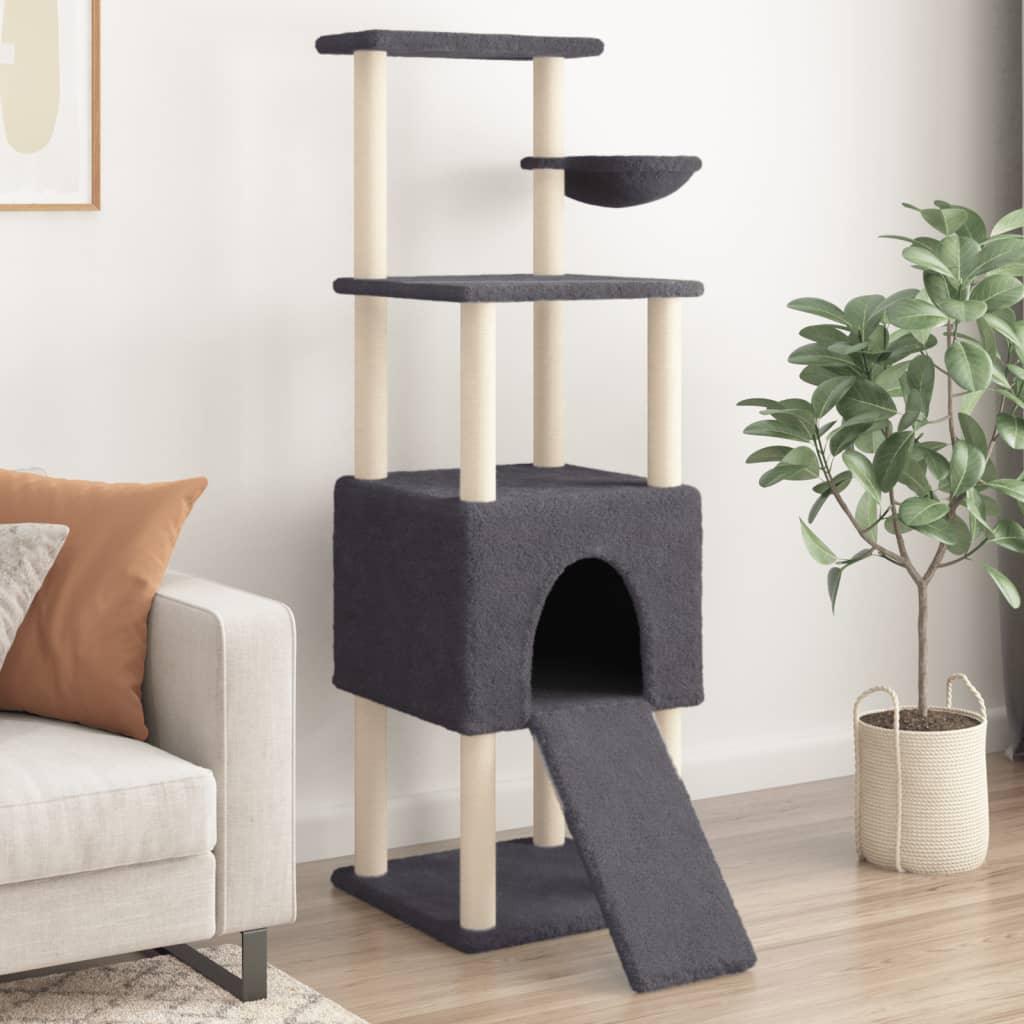 Trendyproduct.co.uk Cat Tree With Sisal Scratching Posts 153 Cm vidaXL Animals & Pet Supplies Animals & Pet Supplies > Pet Supplies > Cat Supplies > Cat Furniture Cat Furniture Cat Supplies Grey parcel Pet Supplies vidaXL