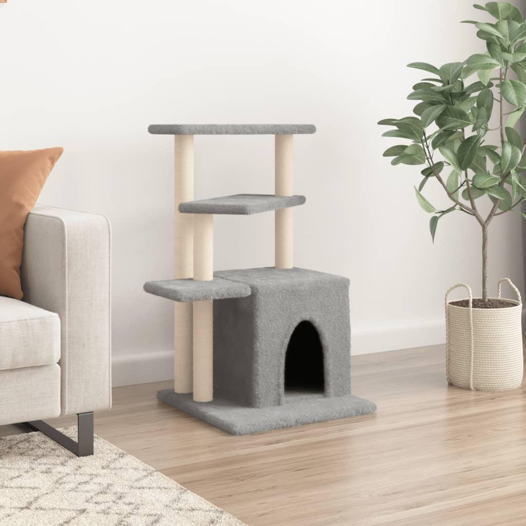 Trendyproduct.co.uk Cat Tree With Sisal Scratching Posts 83.5 Cm vidaXL Animals & Pet Supplies Animals & Pet Supplies > Pet Supplies > Cat Supplies > Cat Furniture Cat Furniture Cat Supplies Grey parcel Pet Supplies vidaXL