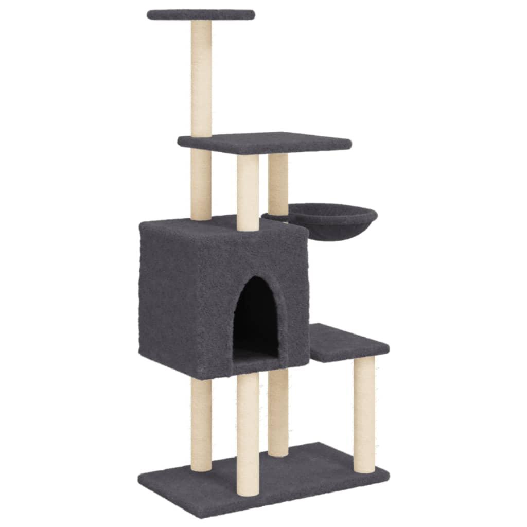 Trendyproduct.co.uk Cat Tree With Sisal Scratching Posts 131 Cm vidaXL Animals & Pet Supplies Animals & Pet Supplies > Pet Supplies > Cat Supplies > Cat Furniture Cat Furniture Cat Supplies Grey parcel Pet Supplies vidaXL