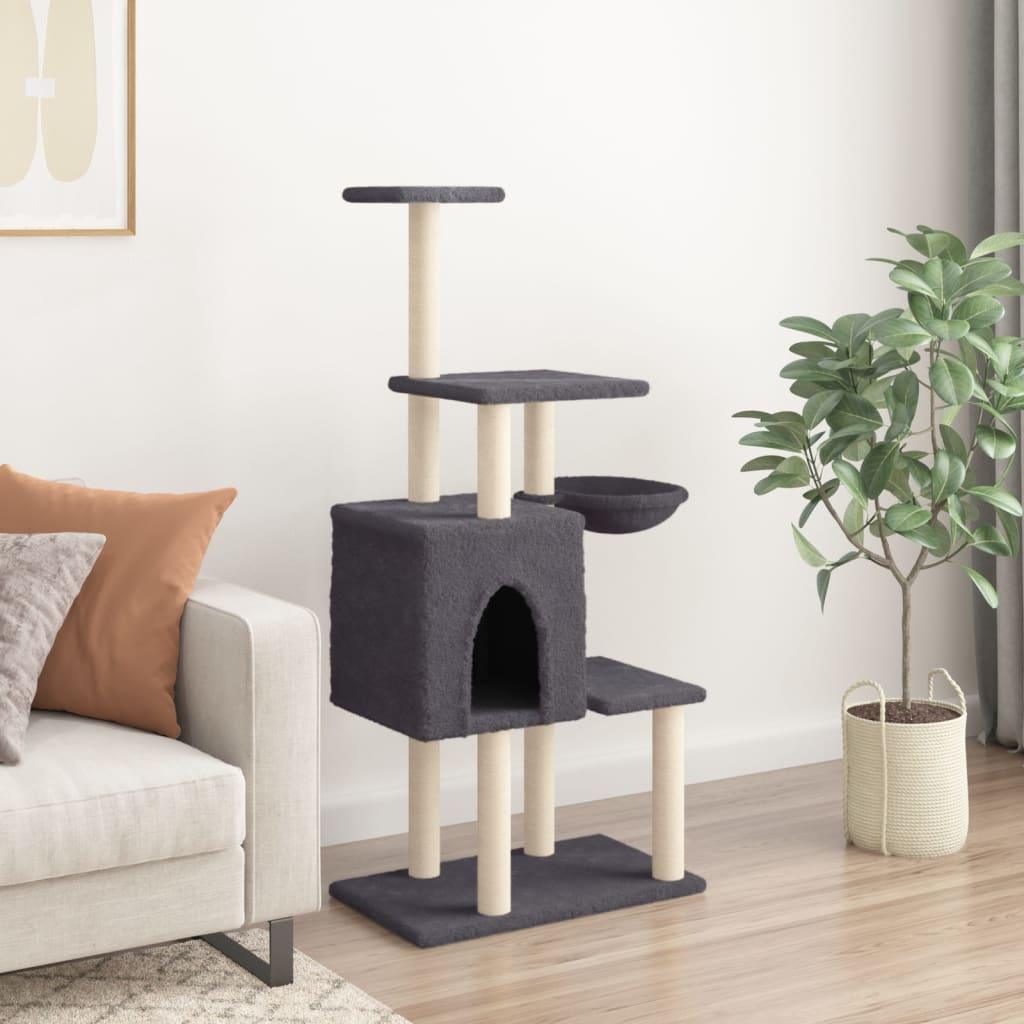 Trendyproduct.co.uk Cat Tree With Sisal Scratching Posts 131 Cm vidaXL Animals & Pet Supplies Animals & Pet Supplies > Pet Supplies > Cat Supplies > Cat Furniture Cat Furniture Cat Supplies Grey parcel Pet Supplies vidaXL