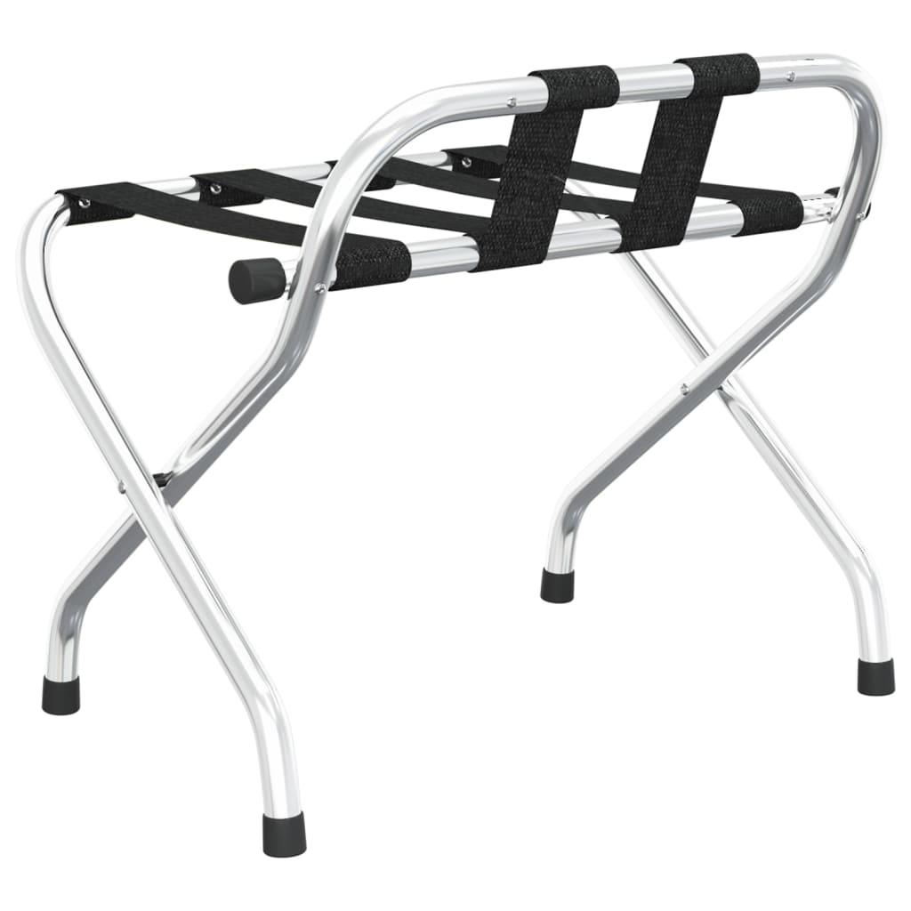 Luggage Rack With Backrest Silver 56X39X52Cm