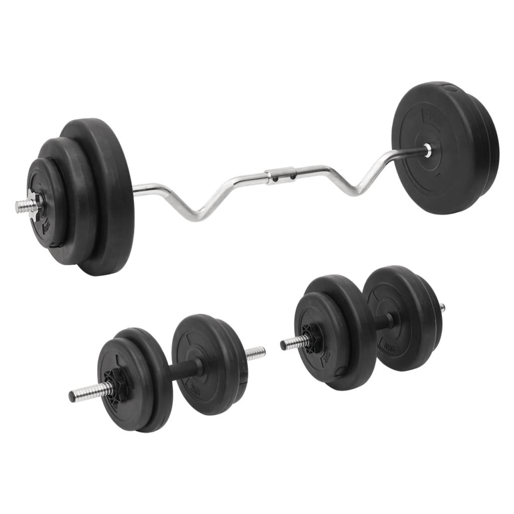 Curl Barbell And Dumbbell With Plates