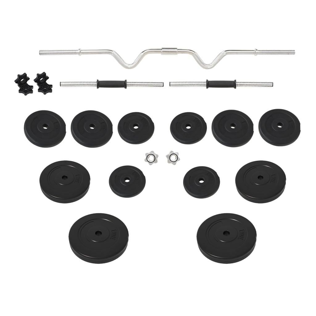 Curl Barbell And Dumbbell With Plates