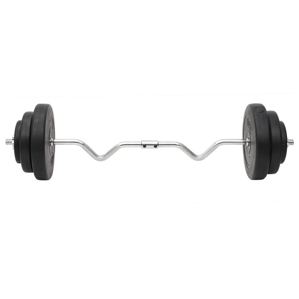 Curl Barbell And Dumbbell With Plates