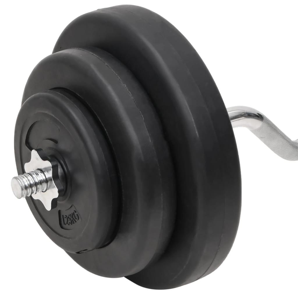 Curl Barbell And Dumbbell With Plates