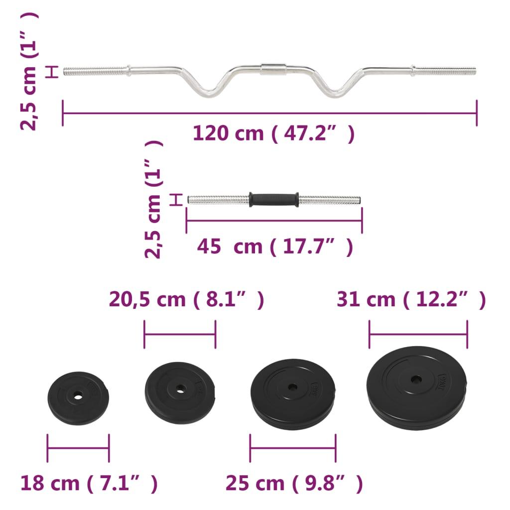 Curl Barbell And Dumbbell With Plates