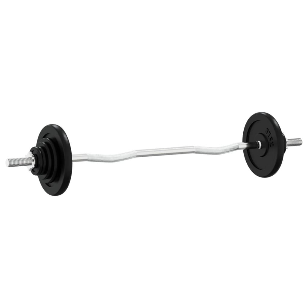 Barbell With Plates Cast Iron & Chrome Plated Steel