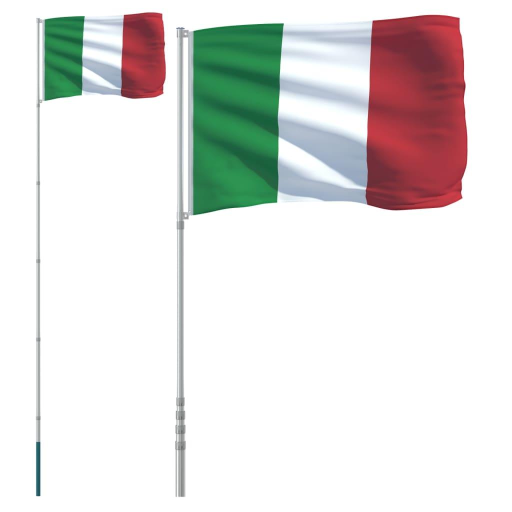 Italy Flag And Pole 5.55 M Aluminium