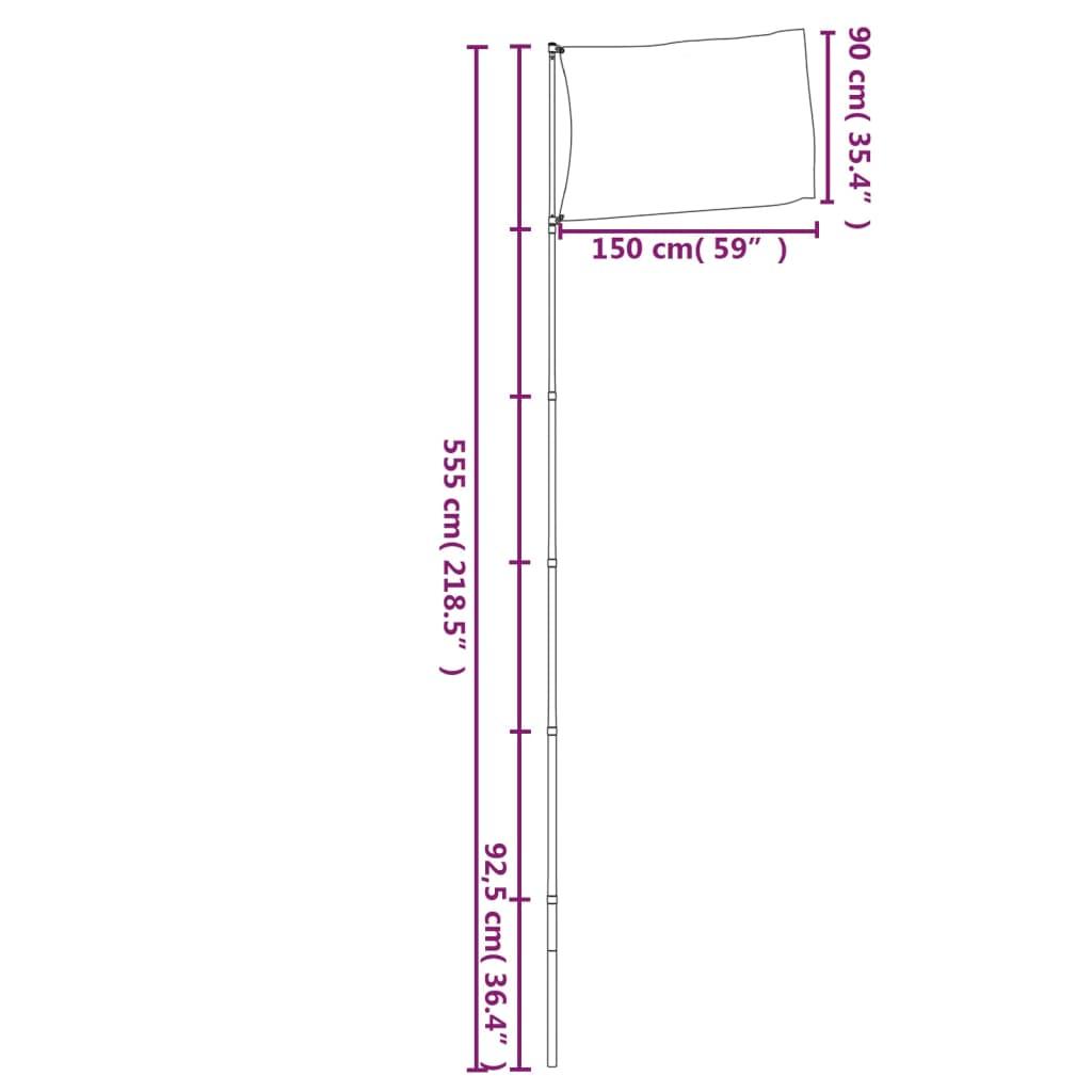 Italy Flag And Pole 5.55 M Aluminium