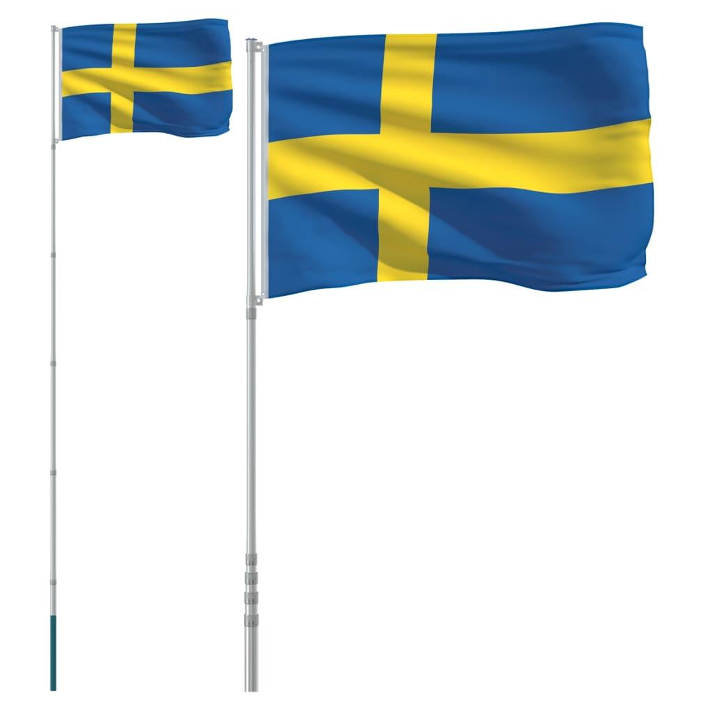 Sweden Flag And Pole 5.55 M Aluminium