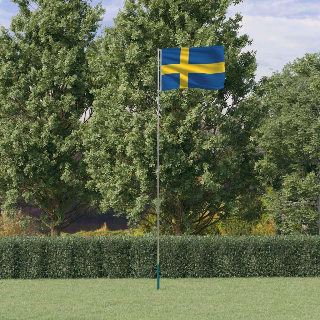 Sweden Flag And Pole 5.55 M Aluminium