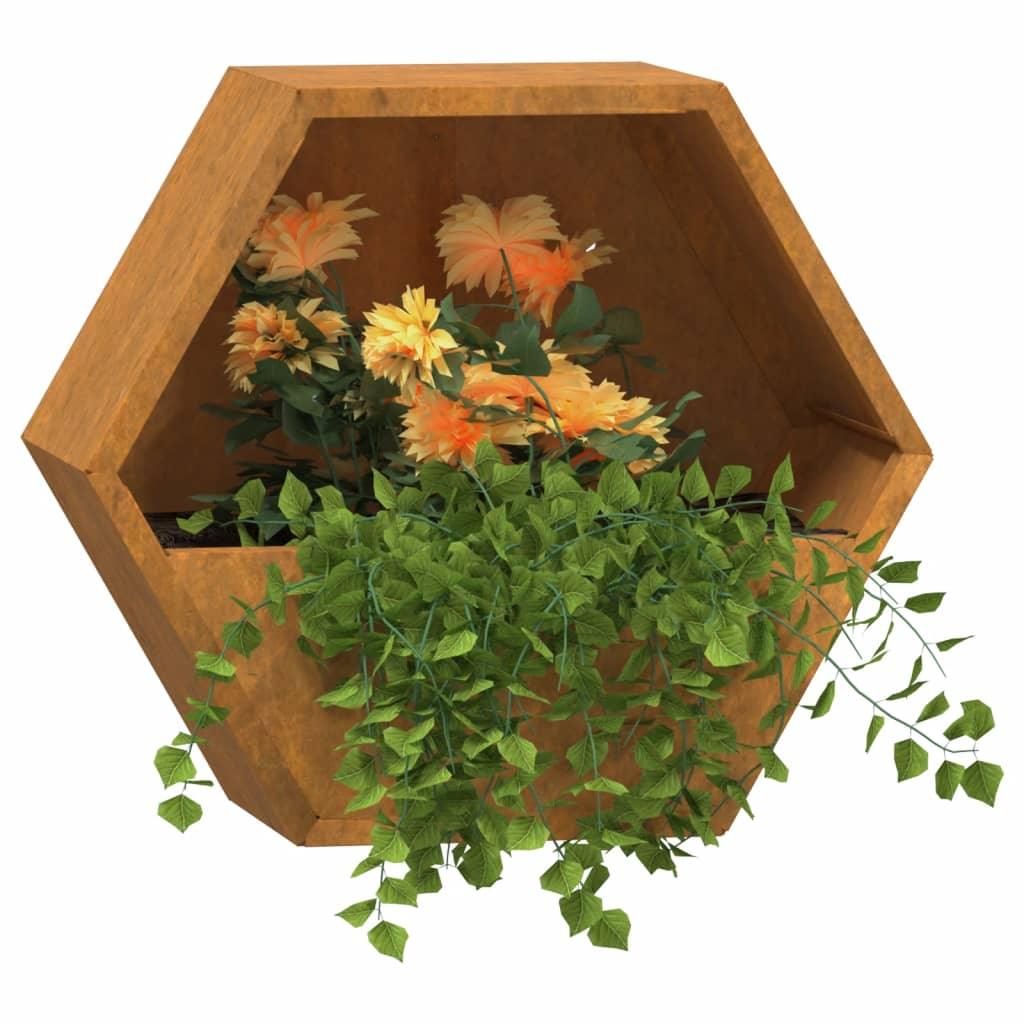 Wall Planters 2 Pcs Rusty Corten Steel