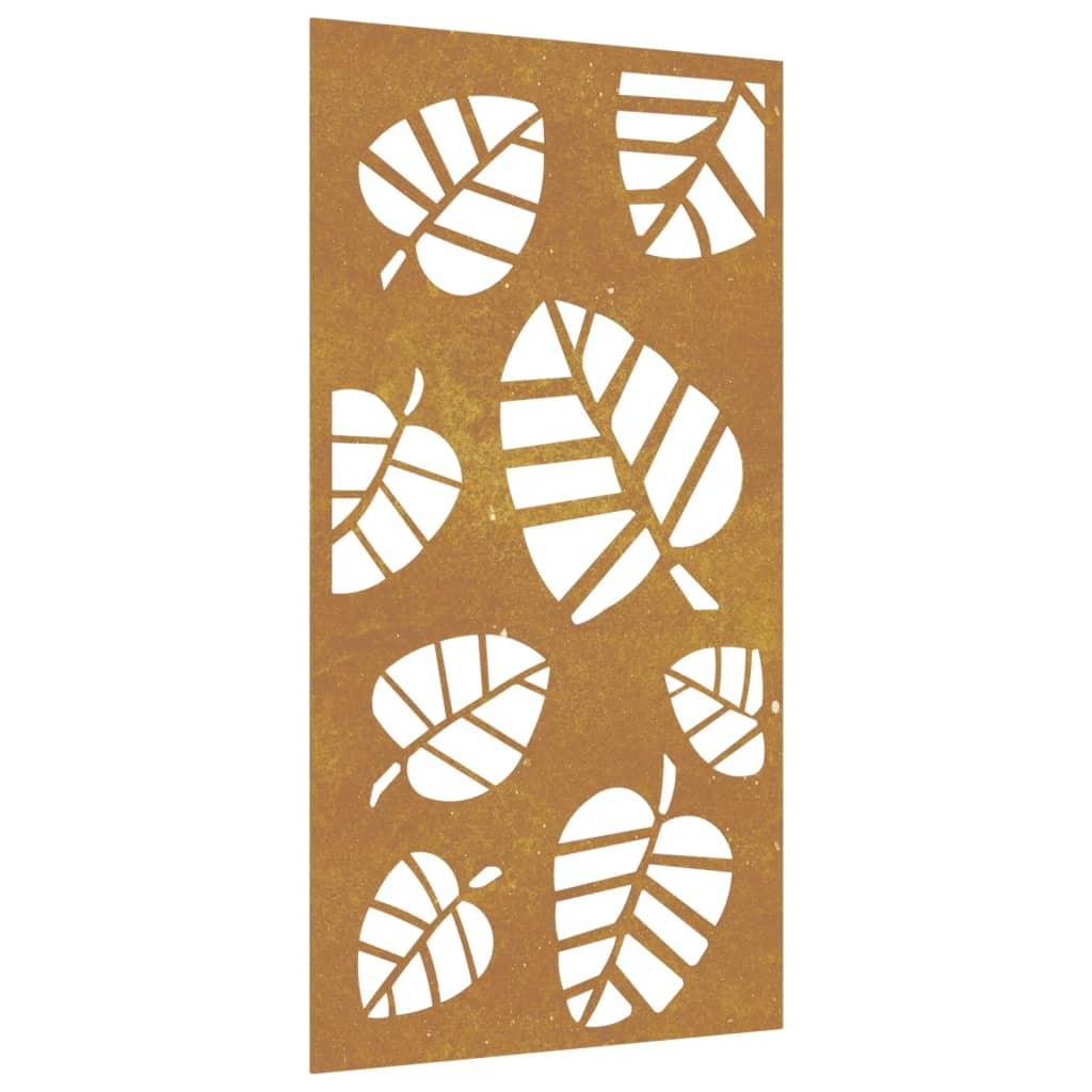 Garden Wall Decoration 105X55 Cm Corten Steel Leaf Design