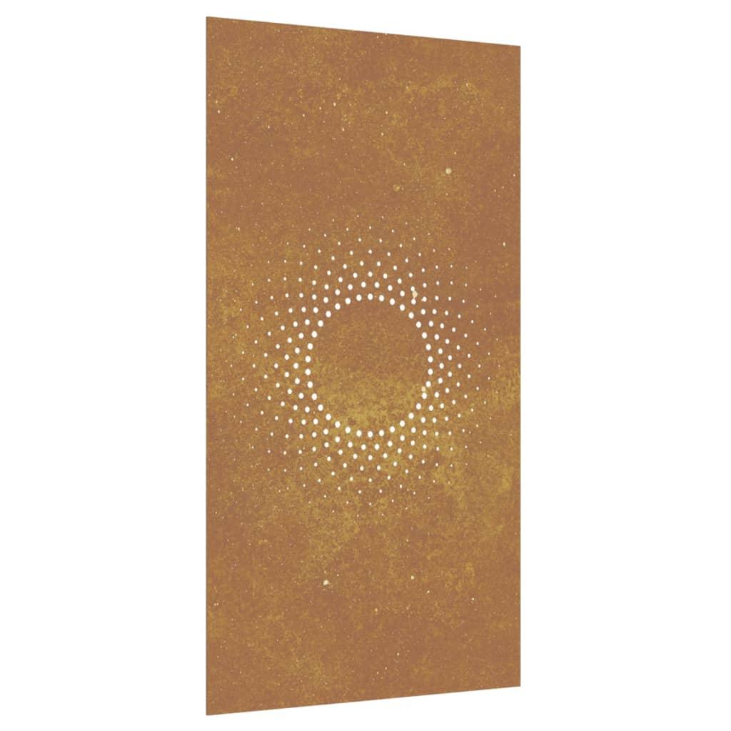 Garden Wall Decoration 105X55 Cm Corten Steel Sun Design