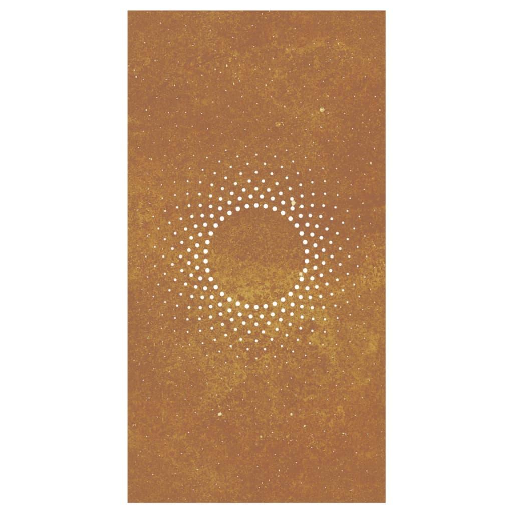 Garden Wall Decoration 105X55 Cm Corten Steel Sun Design