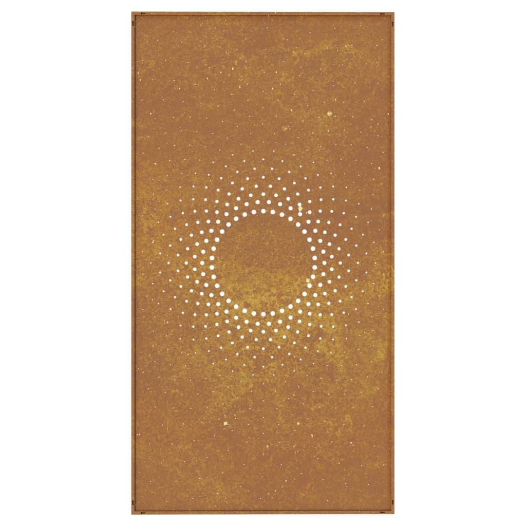 Garden Wall Decoration 105X55 Cm Corten Steel Sun Design