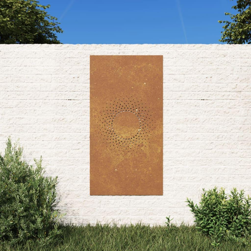 Garden Wall Decoration 105X55 Cm Corten Steel Sun Design