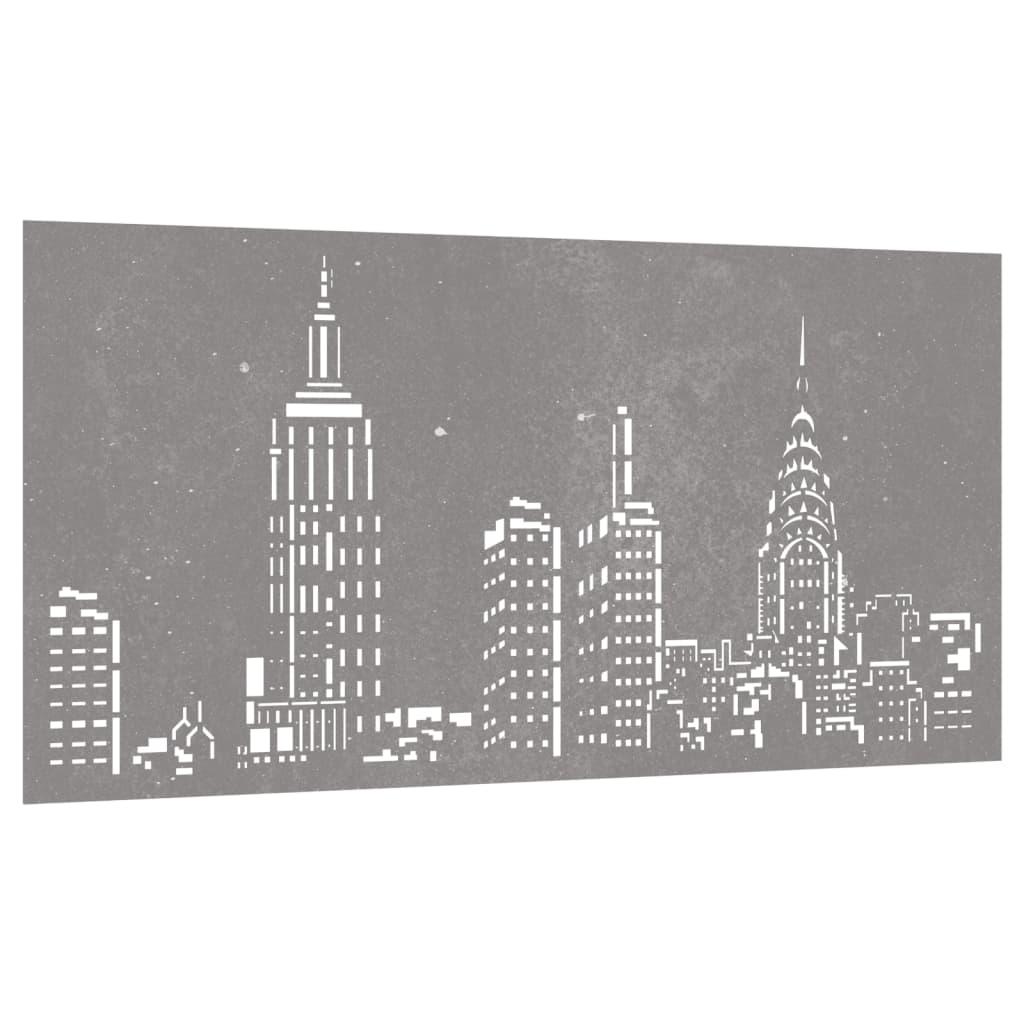 Garden Wall Decoration 105X55 Cm Corten Steel Skyline Design