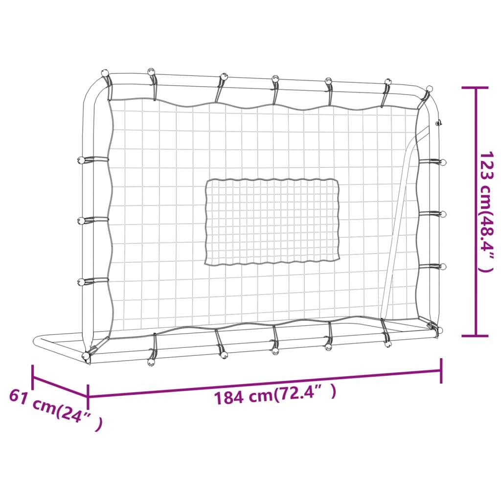 Football Net Rebounder White&Black 184X61X123 Cm Steel And Pe