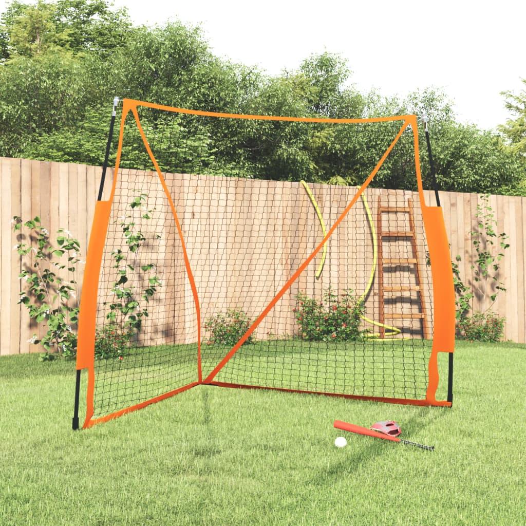 Portable Baseball Net Orange&Black 183X182X183Cm Steel&Polyester