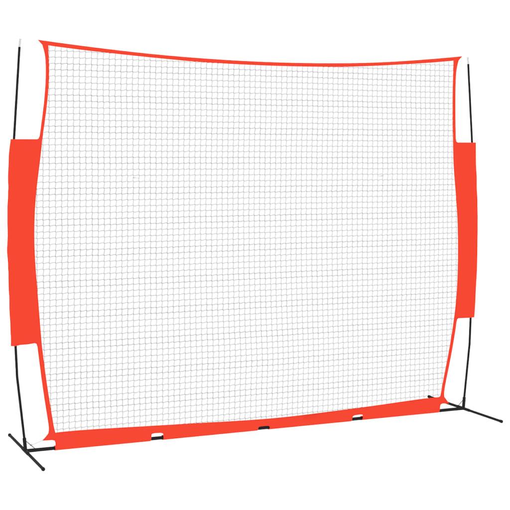 Portable Baseball Net Red&Black 369X107X271 Cm Steel&Polyester