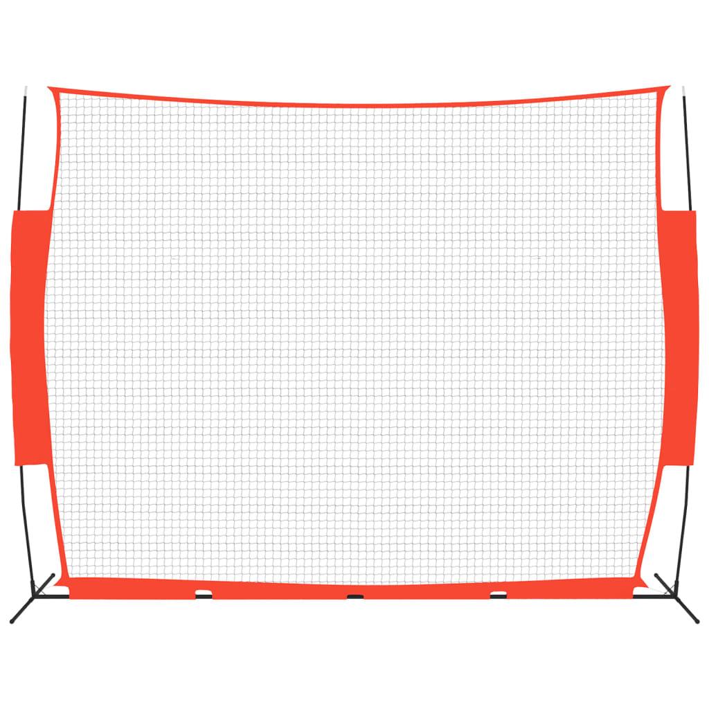 Portable Baseball Net Red&Black 369X107X271 Cm Steel&Polyester