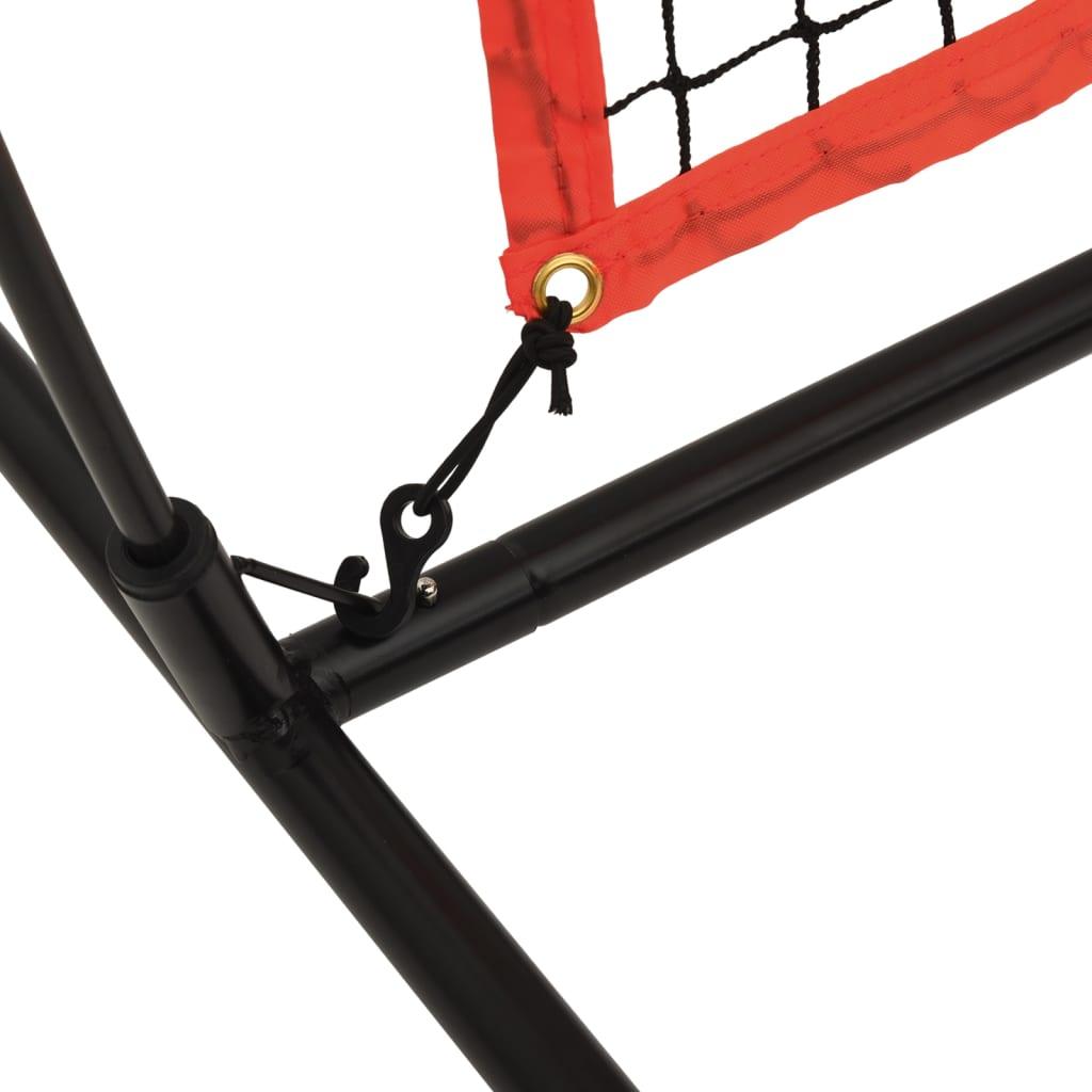 Portable Baseball Net Red&Black 369X107X271 Cm Steel&Polyester